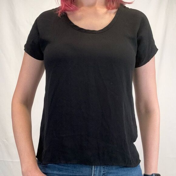 Soprano Womens Blouse Top Shirt Black S SM Small Crew Scoop Neckline Lightweight - Picture 1 of 12